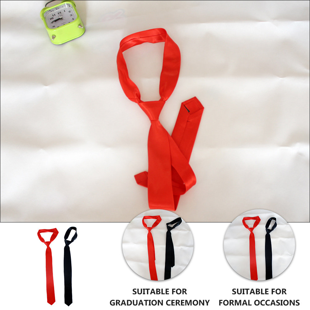 Men Formal Wear All Black - 남성용 검은색 심플한 정장 넥타이 2개