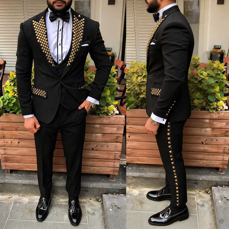 Men Formal Wear Modern - 모던 남성 턱시도 비즈 장식 피크드