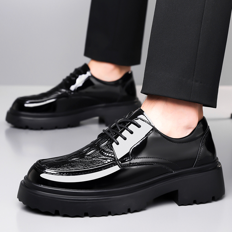 남성 가죽 신발 봄 브리티시 스타일 두꺼운 밑창 캐주얼 - Formal Men Daily Wear Footwear 리뷰 및 가격