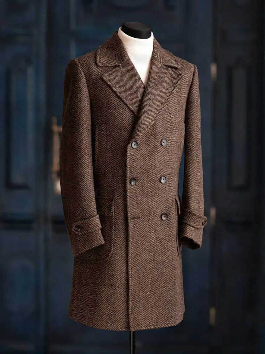현대적인 스타일의 남성용 헤링본 패턴 오버코트, 1벌, - Men Formal Wear Modern 리뷰 및 가격