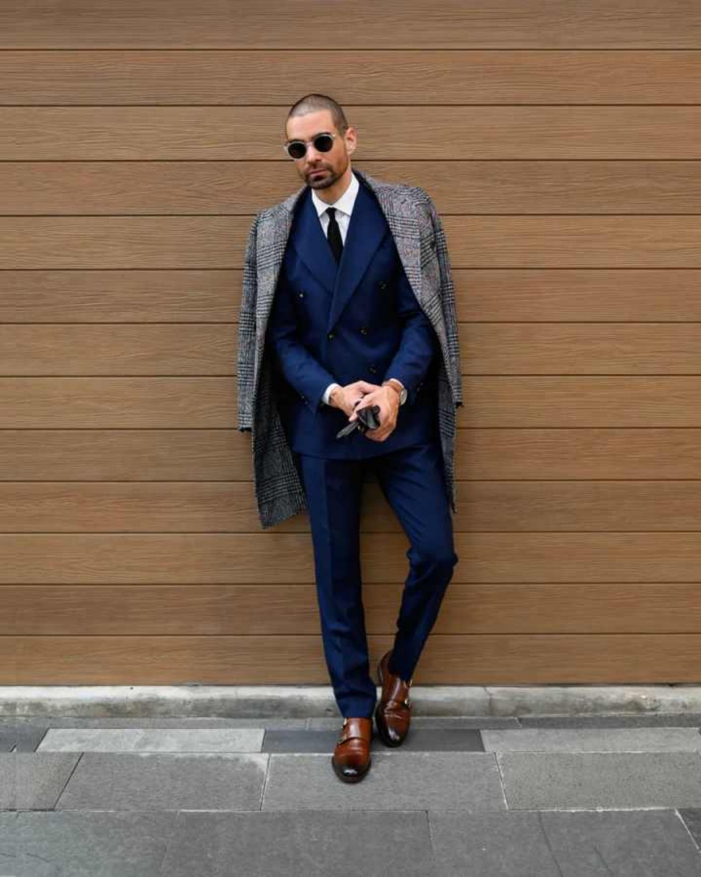 모던 그리드 울 혼방 남성 오버코트 1피스 더블 브레스 - Men Formal Wear Modern 리뷰 및 가격