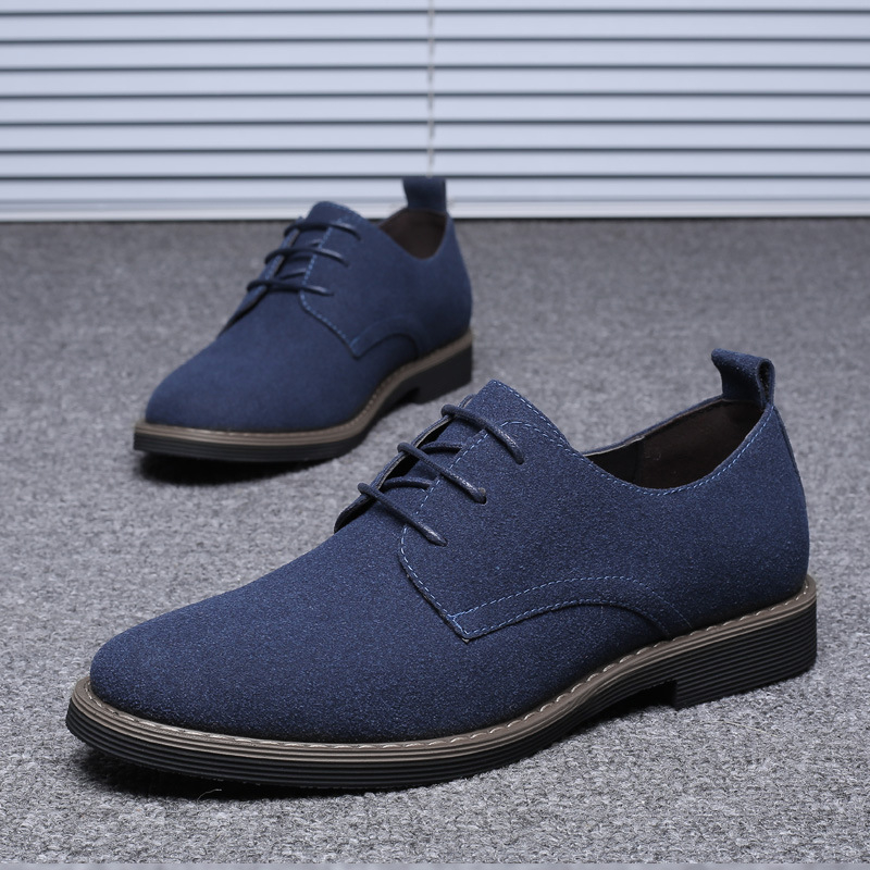 남성용 네이비 블루 스웨이드 가죽 옥스퍼드 슈즈, 레이 - Formal Men Daily Wear Footwear 리뷰 및 가격